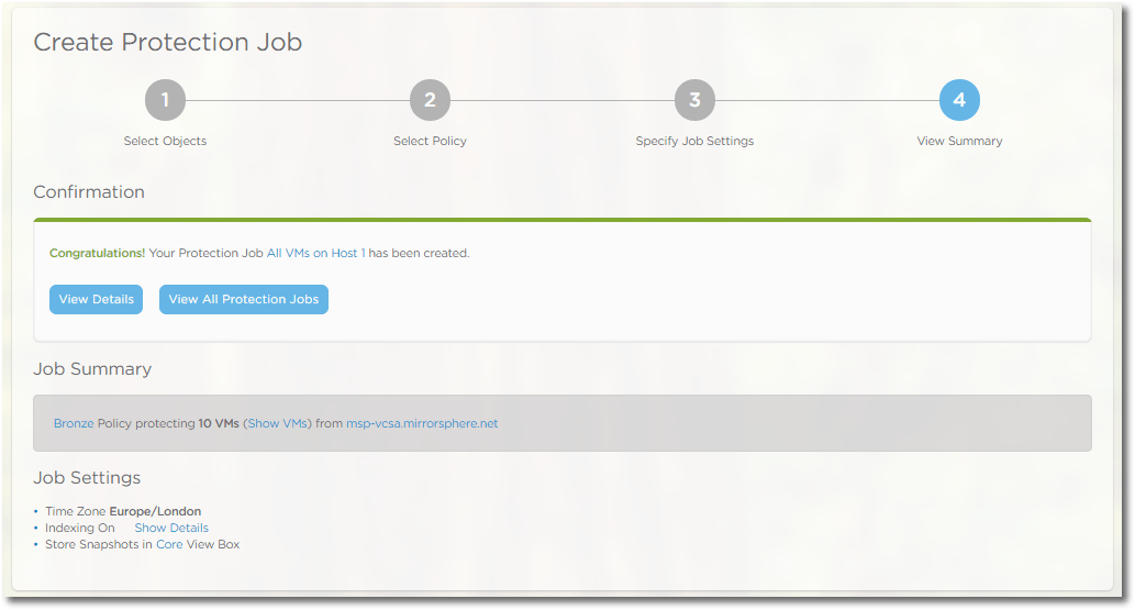 Cohesity - Review a Protection Job