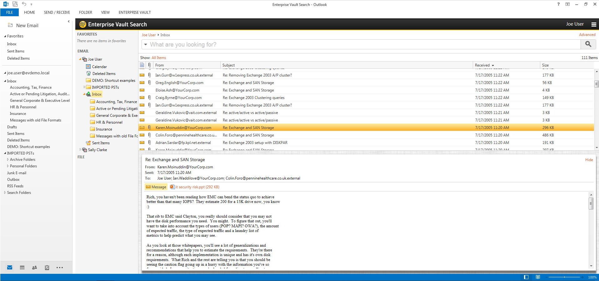 Enterprise Vault 11 Feature Review