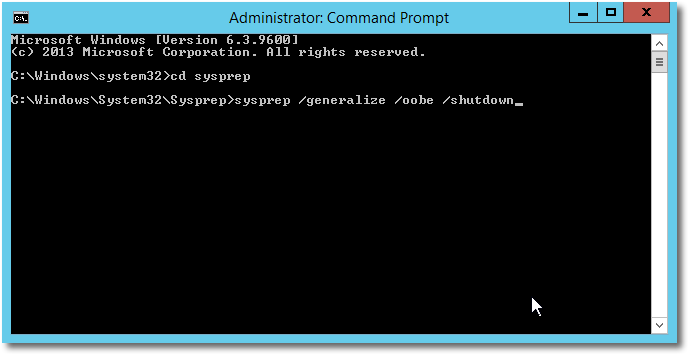 Using Sysprep on Windows 2012R2 and Acropolis - Run Sysprep